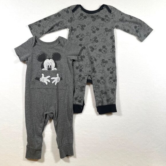 Disney Baby Other - Disney Baby Set of Mickey Mouse Jumpsuits 6m One Piece Rompers
